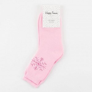 Носки женские махровые «Снежинка», цвет светло-розовый, размер 23-25
