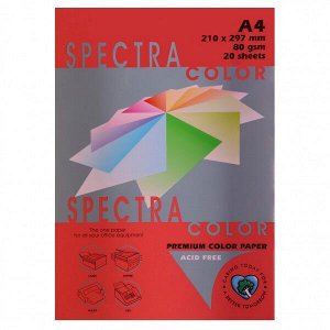 Бумага Spectra Colour A4 20л/пач 80 гр Deep Red №250 (1/50) арт. 250 (1/50)