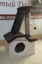 Домик для кошки &quot;Эксклюзив 2&quot; 80см ткань, ковровые трубы