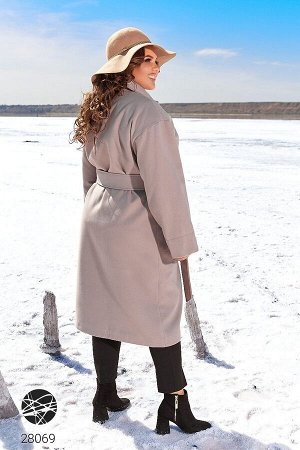 Кашемировое пальто миди с накладными карманами