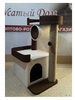 Комплекс для кошки &quot;Марс круг&quot;  ткань, ковровые трубы