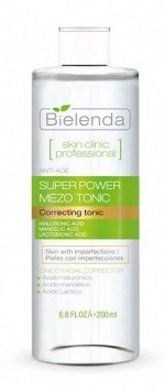 BIELENDA   SKIN CLINIC PROFESSIONAL - SUPER POWER MEZO TONIC  Активный тоник для лица с миндальной и лактобиновой кислотой 200 мл.