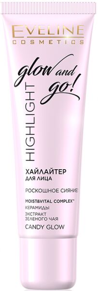 EVELINE   HIGHLIGHT GLOW AND GO!  Хайлайтер для лица 20 мл. candy glow