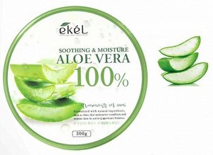 EKEL   SOOTHING & MOISTURE - ALOE VERA 100%  Гель для лица и тела с "Экстрактом Алоэ Вера" 300 г.