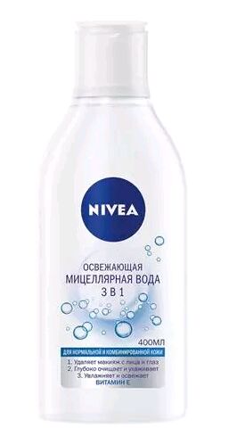 NIVEA   Освежающая мицеллярная вода 3в1 для нормальной и комбинированной кожи 400 мл.