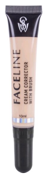 SHINEWELL   FACE LINE - CREAM CORRECTOR WITH BRUSH  Кремовый корректор для лица с кистью 10 мл. №FLC1-02 светло-бежевый