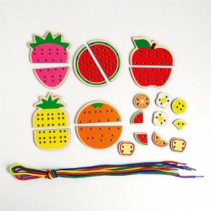 Развивающая игра шнуровка «Ягоды и фрукты» 20х20х4,5 см