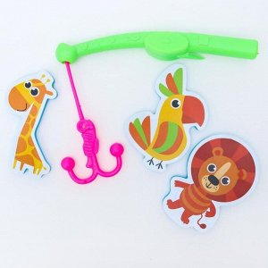 Набор игрушек для ванны + удочка «Веселая рыбалка», МИКС