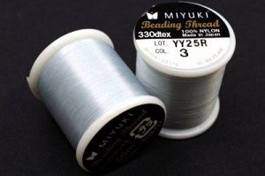 Нить для бисера Miyuki Beading Thread, длина 50 м, цвет 03 серебро, нейлон, 1030-255, 1шт