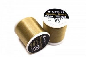 Нить для бисера Miyuki Beading Thread, длина 50 м, цвет 20 горчица, нейлон, 1030-272, 1шт