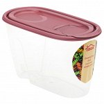Банка для сыпучих продуктов пластмассовая 0,9л, 9х11х19,5см, ягодный (Россия)