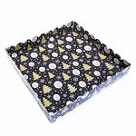 Коробка для пряников с прозрачной крышкой &quot;Елки на черном&quot;, 20*20*3 см