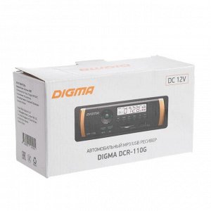 Автомагнитола Digma DCR-110G, 1DIN, 4 x 45 Вт, AUX, SD/MMC, USB