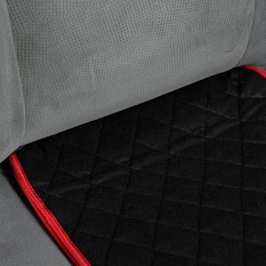 Накидка на переднее сиденье, велюр, размер 35 х 130 см, черный с красным кантом