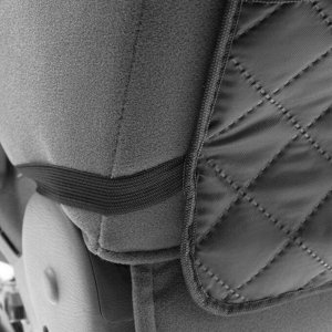 Накидка-незапинайка на спинку, с карманом, оксфорд, ромб, черный, размер: 60х40 см