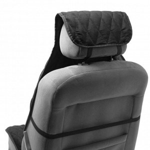 Накидка на переднее сиденье, велюр, размер 54х145 см, черный