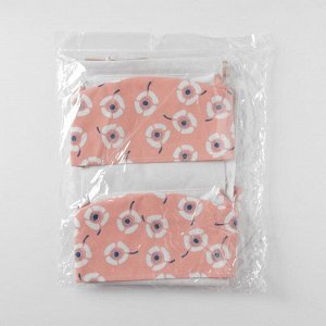 Органайзер с карманами подвесной «Цветочки», 3 кармана, 61?20 см, цвет розовый