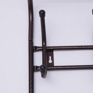 Вешалка настенная с полкой «Комфорт», 13 крючков, 80×10×55 см, цвет медный антик