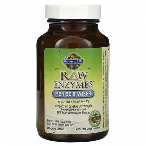 Garden of Life, RAW Enzymes, Men 50 & Wiser, 90 Vegetarian Capsules