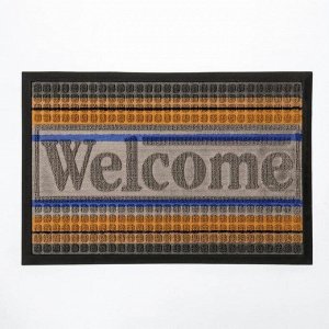Коврик придверный с окантовкой Доляна «Welcome. Стандарт», 40x60 см, цвет МИКС