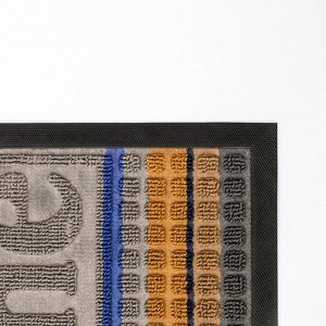 Коврик влаговпитывающий придверный с окантовкой Доляна «Welcome. Стандарт», 40x60 см, цвет МИКС