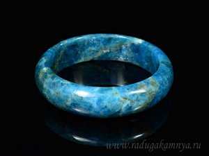Браслет из Апатита синего кольцо ширина 17мм, 18,8см, 73,6гр.