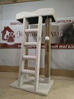 Когтеточка &quot;Большой лежак с лестницей&quot; 120см  (ткань; веревка джут)
