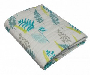 Муслиновое одеяло Листья, хлопок, 8 слоев