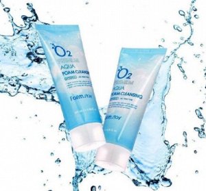 Легкая освежающая пенка для умывания подходит для кожи любого типа, предназначена для бережного и глубокого очищения кожи.  O2 Premium Aqua Foam Cleansing