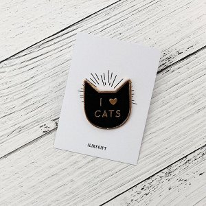 Значок " I love cats", black