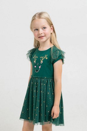 Платье для девочки Crockid К 5630 темно-зеленый