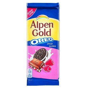 шоколад Альпен Гольд Орео яркая малина 95 г 1уп.х 19шт.