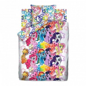 Непоседа КПБ 1.5 хлопок My little Pony Neon (50х70) рис. 16027-1/16028-1 Граффити