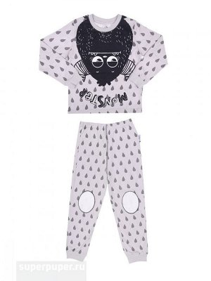 NBP-0049/21 (серый) Пижама для мальчика (футболка длинный рукав,штаны)