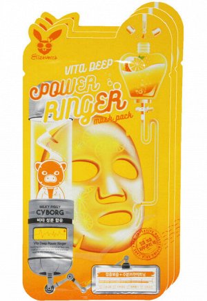 Elizavecca Тканевая маска для лица медовая Power Ringer Mask Pack Honey Deep, 23 мл