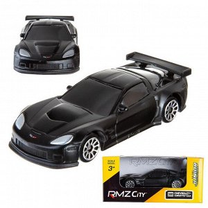 Машинка металлическая Uni-Fortune RMZ City 1:64 Chevrolet Corvette C6R, без механизмов, черный матовый цвет, 9x4x4см638