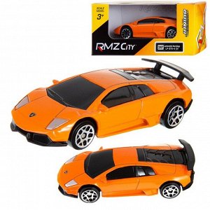 344997S-OR Машинка металлическая Uni-Fortune RMZ City 1:64 Lamborghini Murcielago LP670-4 без механизмов, (оранжевый), 7,26х3,19х2,00 см