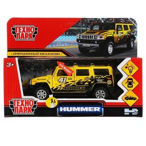 HUM2-12SLSRT-YE Машина металл свет-звук "hummer h2 спорт" 12см, инерц., желтый в кор. Технопарк в кор.2*36шт