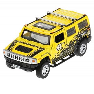 HUM2-12SLSRT-YE Машина металл свет-звук &quot;hummer h2 спорт&quot; 12см, инерц., желтый в кор. Технопарк в кор.2*36шт