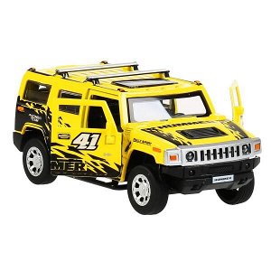 HUM2-12SLSRT-YE Машина металл свет-звук "hummer h2 спорт" 12см, инерц., желтый в кор. Технопарк в кор.2*36шт