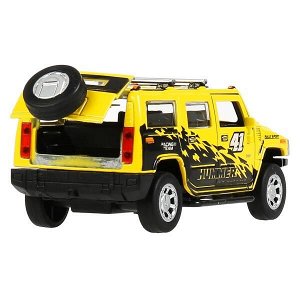 HUM2-12SLSRT-YE Машина металл свет-звук "hummer h2 спорт" 12см, инерц., желтый в кор. Технопарк в кор.2*36шт