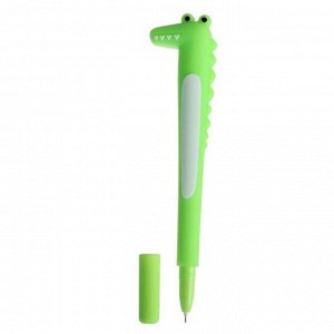 Ручка гелевая-прикол "Крокодил светло-зеленый"