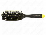 Расчёска прямоугольная узкая, пластиковый штифт, 7 рядов Banana black