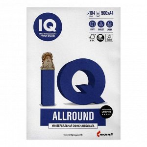 Бумага А4 500 л, IQ Allround, 80 г/м2, белизна 162% CIE, класс B