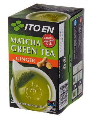 ITOEN Чай, MATCHA GREEN TEA , зеленый чай с имбирем 20 пак, 30 гр.1*8 шт. Арт-12326