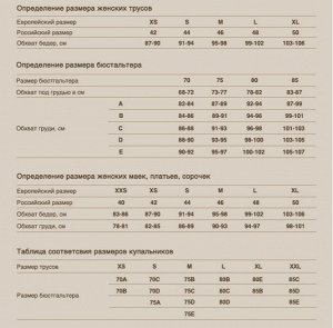 Размерная сетка