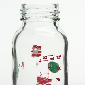 Бутылочка для кормления 125 мл., стекло, цвет МИКС