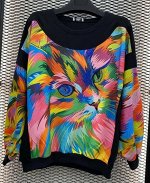 Кофта трикотажная с кошкой