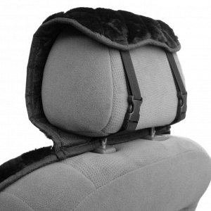 СИМА-ЛЕНД Накидка на переднее сиденье, искусственный мех, ромб, размер 55 х 135 см, черный