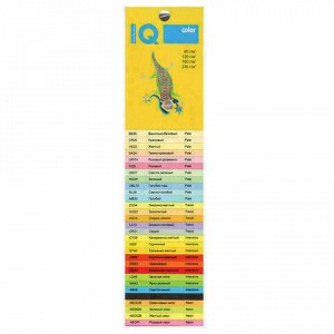 Бумага цветная IQ color, А4, 160 г/м2, 250 л., тренд, лимонно-желтая, ZG34